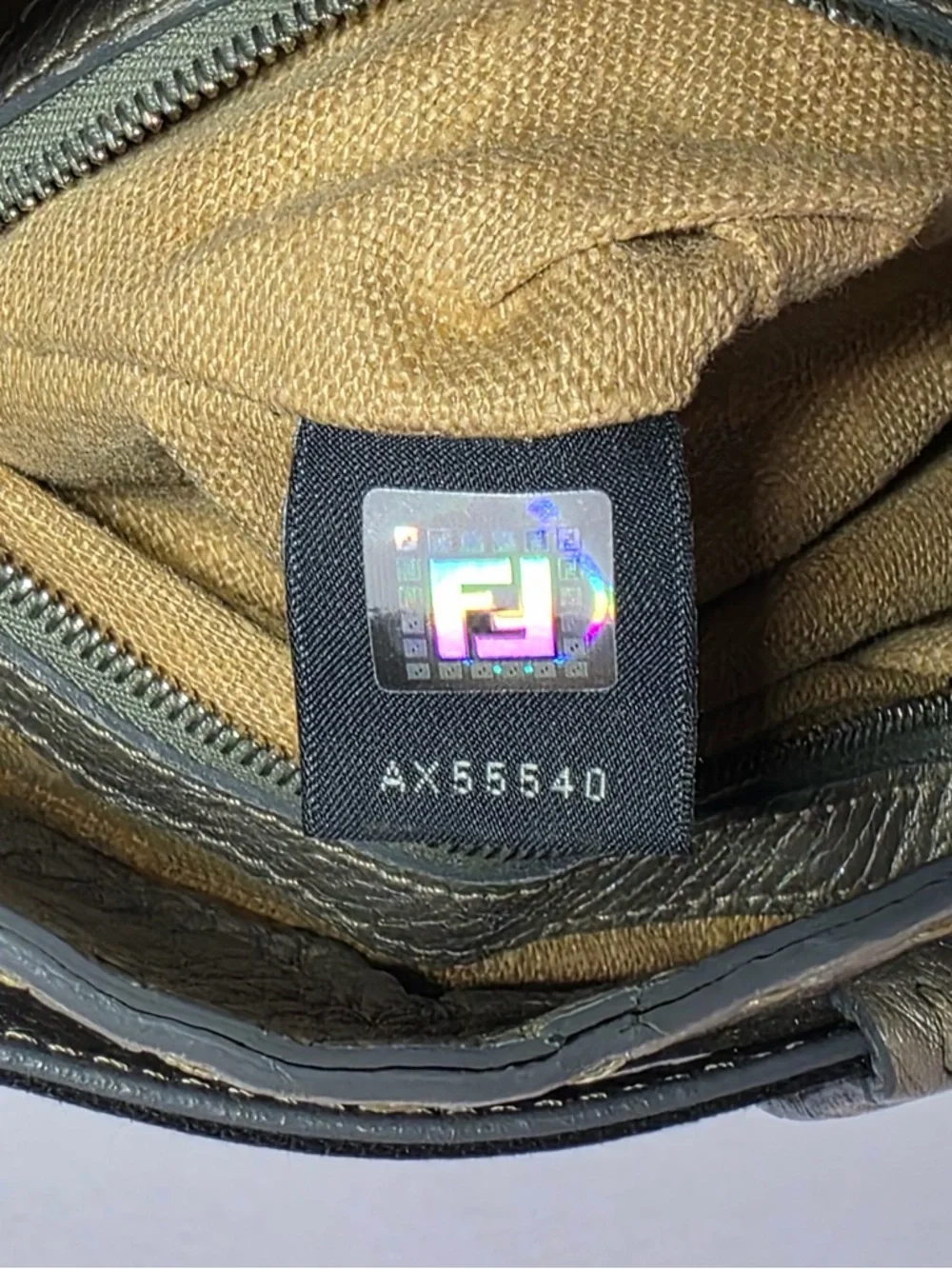 Rare Fendi Selleria Handmade Leather Tote Gray Horse Embossed Luxe Satchel - Picture 7 of 8